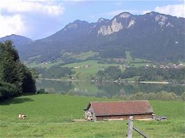 A detour after lunch at Bulle takes us past Lac de la Gruyère at Morlin, 39.4 miles into the ride
